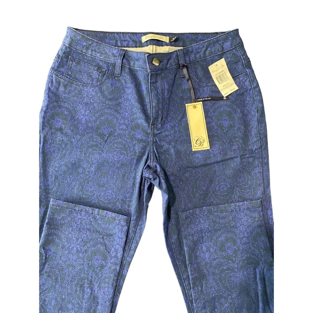 Christopher Blue Women's Ava Jegging Abstract Print Denim Jeans Size 12 NWT
